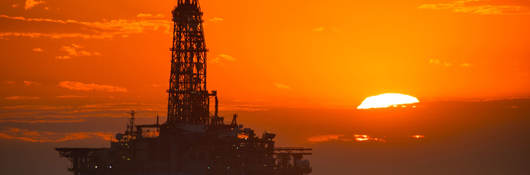An offshore gas rig