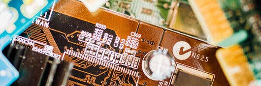 The inside of a hard drive