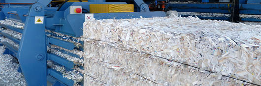 Paper being recycled
