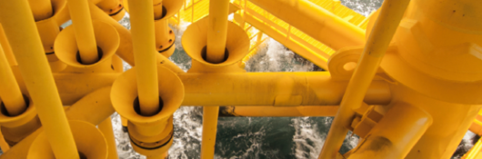 yellow pipes in water