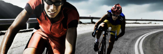 2 men on racing bicycles