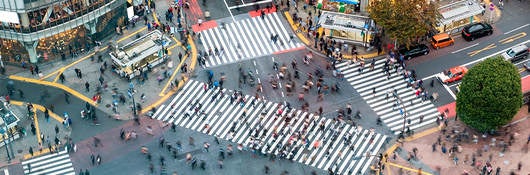 Aerial view of a street
