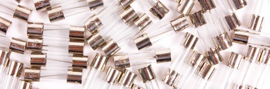 Many fuses on a white background