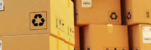Close up of cardboard boxes