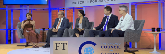 Catherine Sheehy, head of Advisory Solutions, discuss sustainability at the 2019 Pritzker Forum on Global Cities