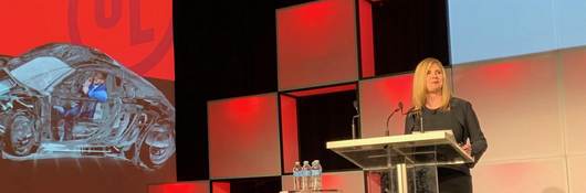 Kathy Seegebrecht presents at the 2019 ANA B2 Awards