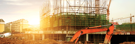 Construction site in the evening