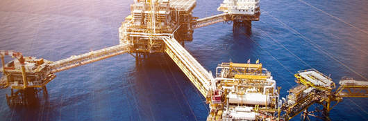 Ariel oil rig