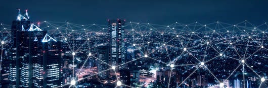 Telecommunications network above city