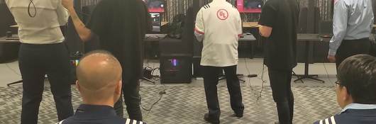 UL employees testing AR devices