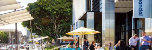 Photo of people enjoying outdoor dining