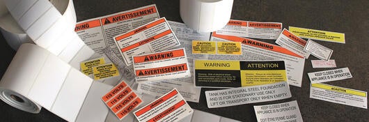 Photo of different labels