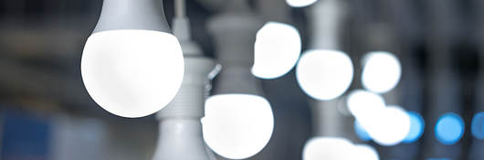 LED lamps hanging from ceiling