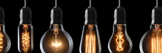 Glowing light bulbs, illumination