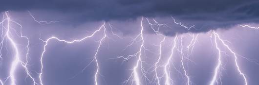 Lightning strikes across horizon