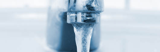 Water running from faucet