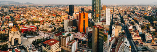 Aerial view of Mexico City skyline
