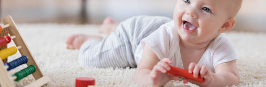 baby playing with toys