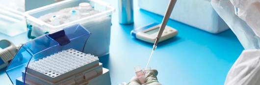 Lab worker testing product