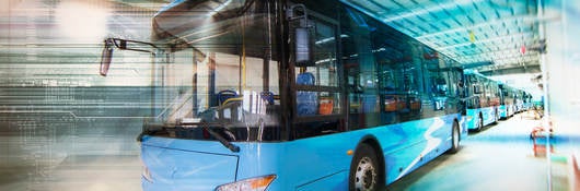 Blue Bus In a Tunnel