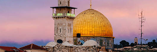 Yellow domed building behind tower
