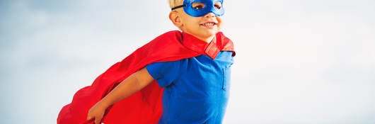 Child dressed as a superhero