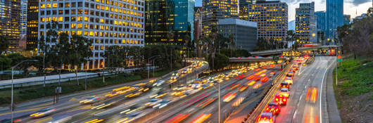 blurred image of Los Angeles, California, traffic