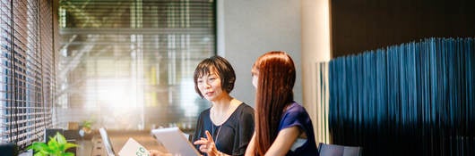 Business analysis in modern office in Japan