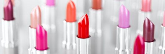 Tubes of open lipstick
