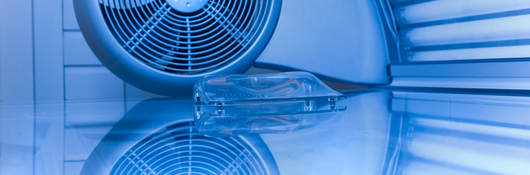 HVAC fan with ultraviolet light