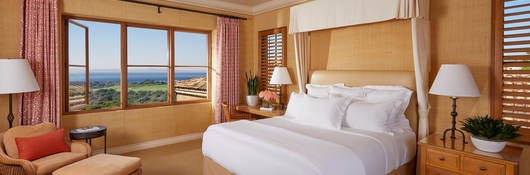 Luxury hotel room with view of Pacific Ocean 