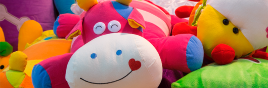 Colored plush toys
