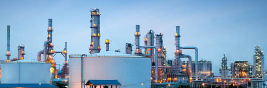 Oil refinery plant scene