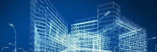 transparent midrise building with dark blue backgroun