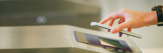 a mobile phone and the reader