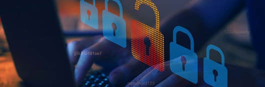 transparent padlocks over a keyboard