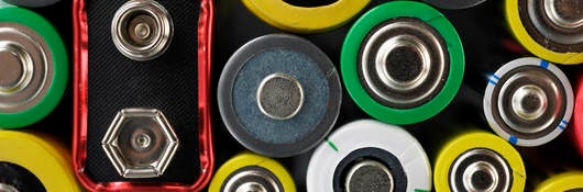 Different types of batteries next to each other