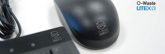 keyboard and mouse along with O-waste logo
