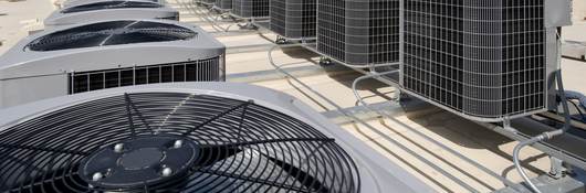 Many air conditioning units outside