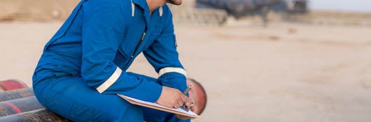 Oil and gas engineer at a rig site
