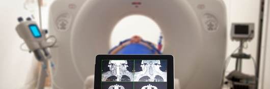 Digital application connected to computed tomography (CT) scanner