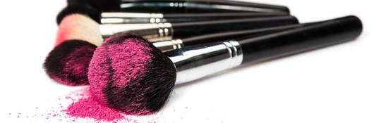Makeup brushes and powder