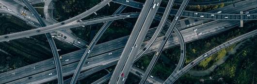 Many highways intersecting.