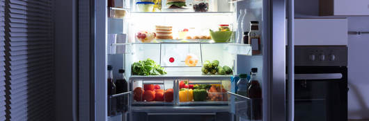 Assorted food in a refrigerator  