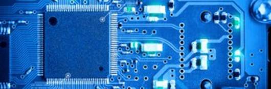 Close-up electronic circuit board.