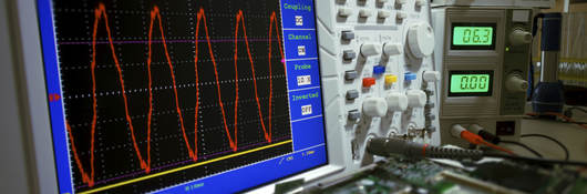 A photo of an oscilloscope