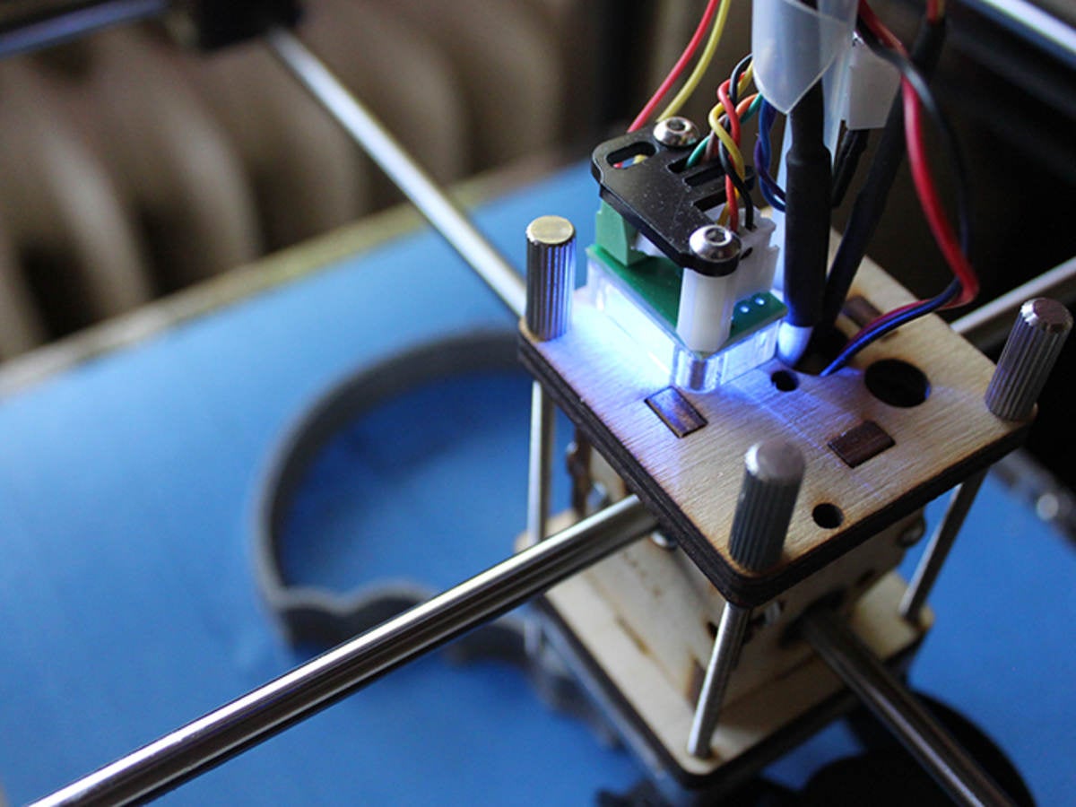 Top-view of 3D printer printhead