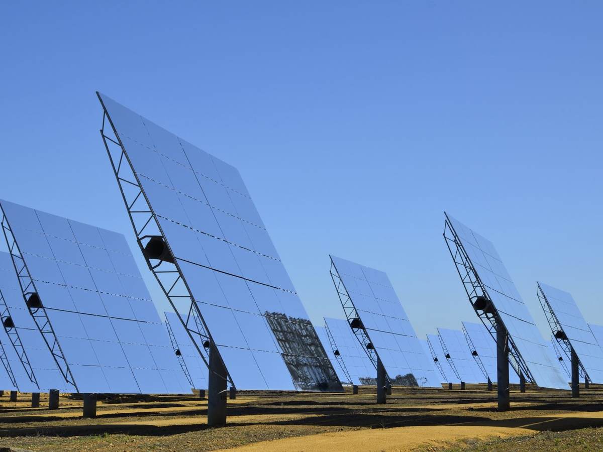 Solar panels in Sanlucar la Mayor near Seville, Andalucia, Spain.