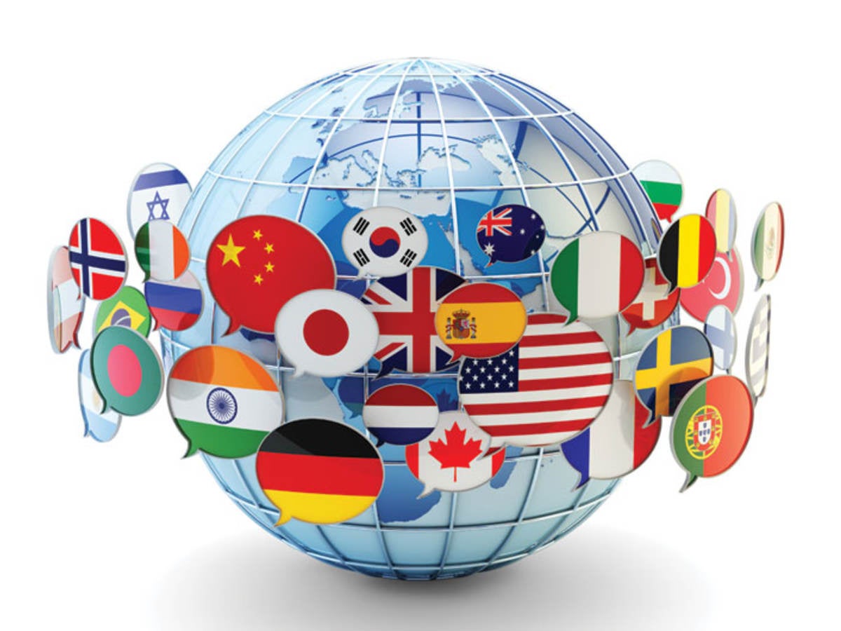 globe with flags from across the world 