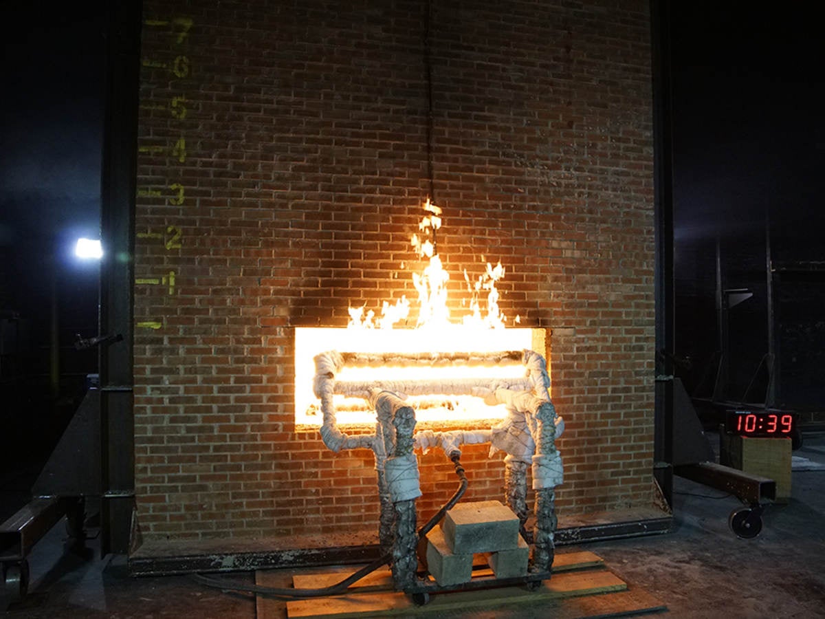Fire in test furnace